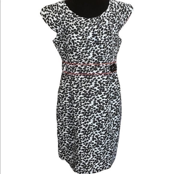 Jessica Howard Dress White And
Black With Pink Pockets - Picture 1 of 7